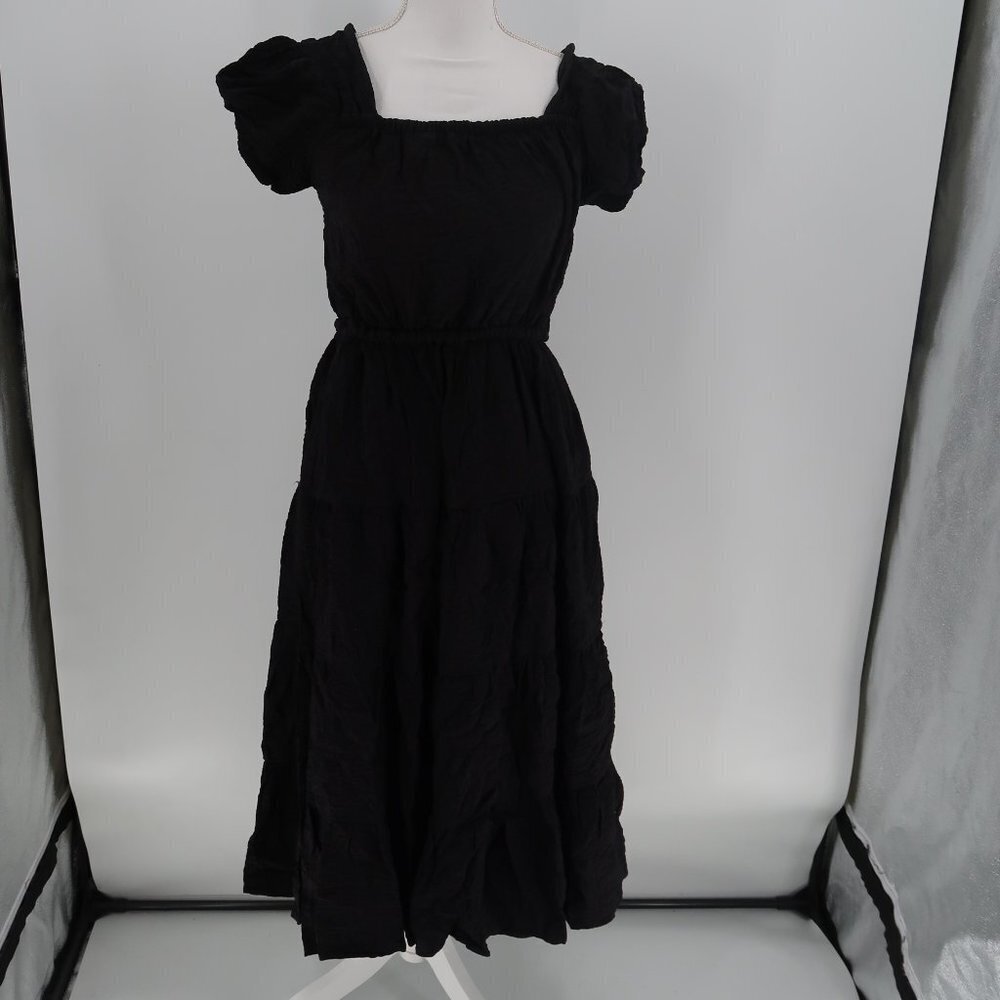 PRIM Black Tie Back Short Sleeve Can Be worn Off the Shoulder Dress XS NWT